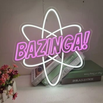 Brighten Up Any Room or Celebration: Bazinga Neon Sign for Bedroom, Party, Halloween, and Home Decor Essentials.