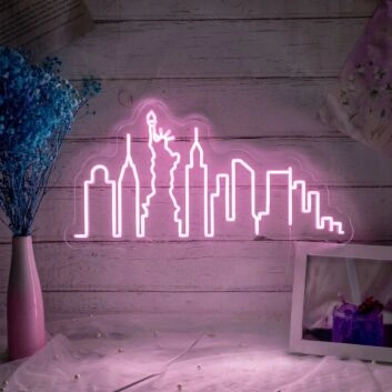 Brighten Your Space: City Skyline Neon Sign Boston Skyline Gift New York Skyline Sign, Perfect for Office, Home Decor, and Urban-Inspired Events