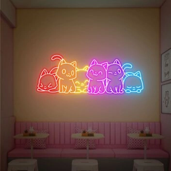 Brighten Your Space with Cute Cat Decor Gift Led Neon Lights Cat Wall Neon Decor Neon Desk Light - Perfect for Home, Office, and Party Ambiance.