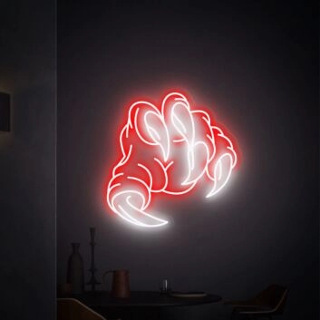 Brighten Your Space with the Dinosaur Claw Neon Sign: Perfect for Home Decor, Bars, Gaming Rooms, and Themed Parties!