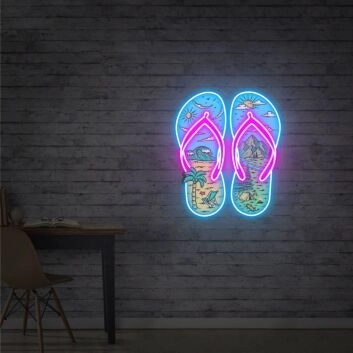 Brighten Up Your Beach House or Summer Party with Flip Flops Art Bedroom Led Uv Neon Sign