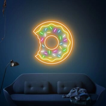 Brighten Your Café or Sweeten Your Home Decor with the Food Neon Sign Sweet Donuts Sign Coffee Bar Sign Pink LED Light Dessert.