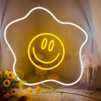 Brighten Your Breakfast Nook and Add Fun to Parties with the Fried Egg Neon Sign Smile Cute Wall Light Decor Neon Sign.