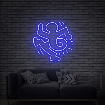 Light Up Your Space with Style: Keith Haring Street Art Neon Sign for Home, Office, and Bar Ambiance