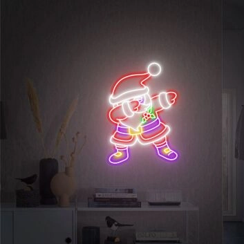 Brighten Your Festivities: Ideal for Home Decor, Office Cheer, and Holiday Parties - Light Up Santa Claus LED Neon Sign Father Christmas Gifts.