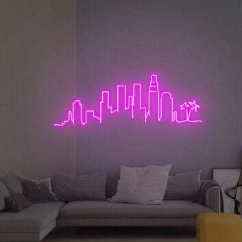 Brighten Your Space: Los Angeles Skyline City Skyline, Perfect for Home, Office, and Bar Aesthetics
