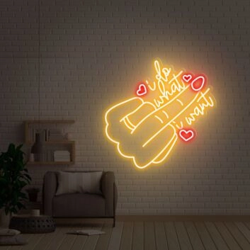 Express Uniqueness in Your Space: Middle Finger I Do What I Want Neon Sign for Bold Home Decor, Game Rooms, Bars, and Edgy Office Environments