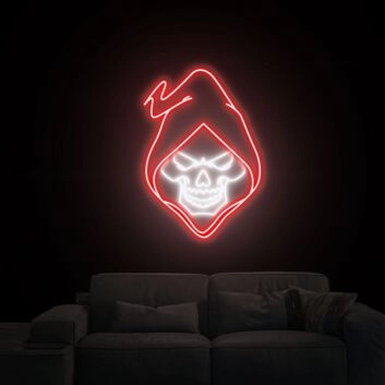 Skull Neon Sign: Elevate Your Game Room, Office, or Bar Atmosphere with Customizable Size and Color Neon Lights.