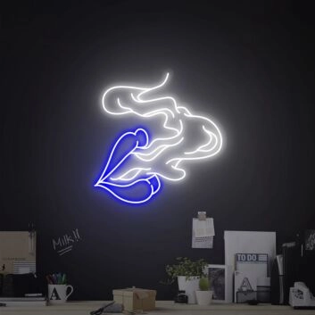 Elevate Your Space: Smoking Lips Neon Sign Cannabis Cigar Neon Light for Bars, Man Caves, and Chill Rooms.