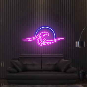 Elevate Your Space with Sun Wave Neon Sign - Perfect for Home Decor, Office Ambiance, and Unique Father&#039;s Day Gifting