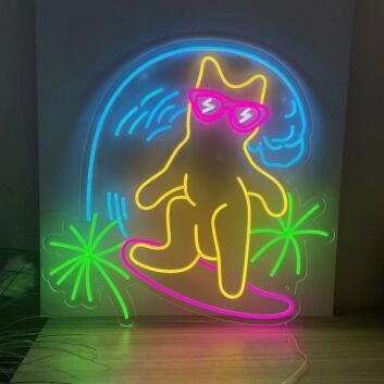 Brighten Your Beach Party or Game Room with Surf Boy Neon Sign - Versatile Neon Lights Decor for Home, Office, and Store Ambiance.