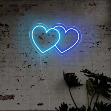 Double Hearts LED Neon Sign