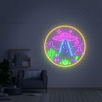 Transform Your Space into a Cosmic Oasis with Ufo Neon Sign: Perfect for Game Rooms, Bars, and Sci-Fi Themed Parties