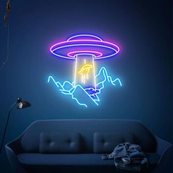 Light Up Your Evenings: Bedroom UFO Sign for Enchanting Wall Decor at Parties, Weddings, and Home Gatherings.