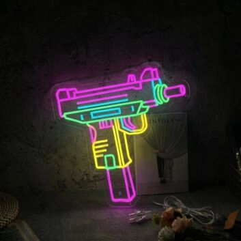 Transform your space into a vibrant oasis for parties, home bars, or gamer rooms with the Uzi Arm Led Neon Sign.