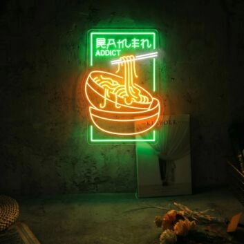 Brighten Up Your Kitchen, Sushi Bar, or Asian-Inspired Space with the Wok In Box Led Neon Sign Ramen Japanese Noodles Led Neon Light