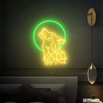 Bring the Wild into Your Space: Wolf Wall Art Wolf Head Neon Light Handmade Neon Sign for Home Decor, Bars, and Themed Events