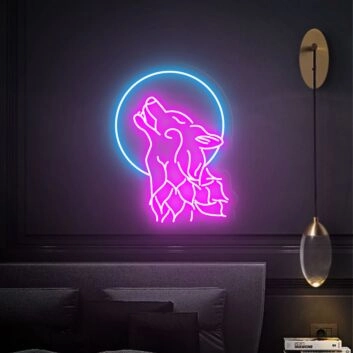 Bring the Wild into Your Space: Wolf Wall Art Wolf Head Neon Light Handmade Neon Sign for Home Decor, Bars, and Themed Events
