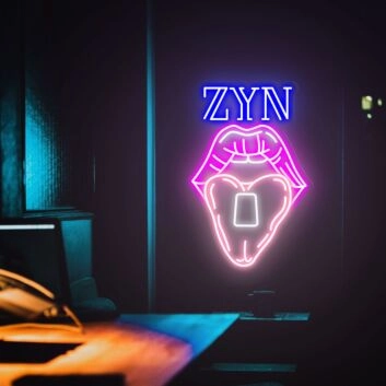 Brighten Up Your Bar, Lounge, or Bedroom with the Edgy Charm of Zyn Lips Neon Sign Tongue Marijuana Neon Sign Joint Wall Art.