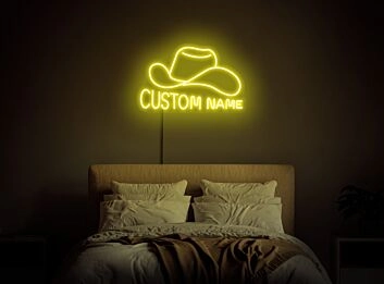 Brighten Your Space with Custom Charm: Cowboy Hat with Name Sign for Home, Office, and Event Decorations