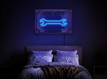 Enhance Your Man Cave, Storefront or Wedding with Customized Ambiance using the Garage Neon Sign - Perfect as Your Name Garage Sign, Dad&#039;s Garage Tribute, or Unique Wall Decor.