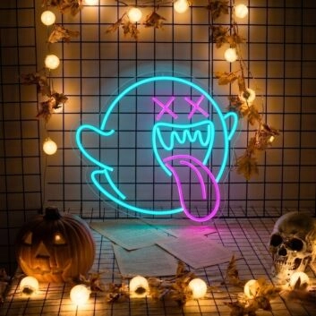 Elevate Your Game Room, Bar, or Halloween Party Ambiance with the Versatile Ghost Neon Sign LED Wall Decor