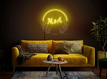 Brighten Your Special Day and Spaces: Initials Neon Sign for Wedding & Reception, Perfect for Home Decor, Parties, and Store Highlights.