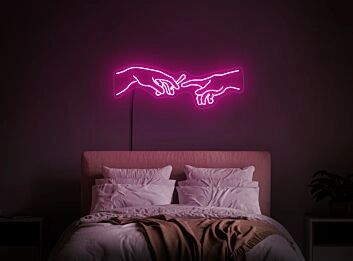 Brighten Your Bar, Office, and Special Events with the Artistic Smoking Hand Neon Sign - Creation Of Adam&#039;s Hands of God Light Smoke Neon Sign