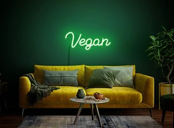 Brighten Your Dining Space, Office, or Storefront with the Versatile Vegan Neon Sign - Perfect for Cafes, Food Establishments, and Chic Home Decor Environments.