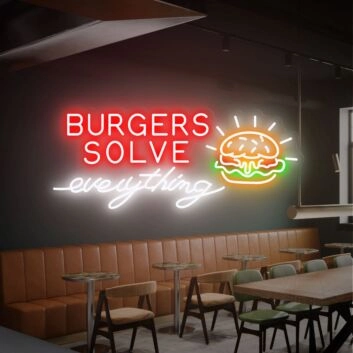 Enhance Your Space: Burger Bakery Decor Sign Led Neon Sign Wall Decor, Perfect for Restaurants, Cafes, and Kitchen Ambiance.