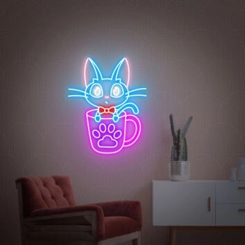 Enhance your living space or celebrate in style: Perfect for bedroom ambiance, office flair, or party vibes with Cat In A Cup Led Neon Sign Bedroom Decor.