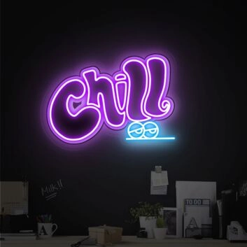 Brighten Your Space: The Chill Wall Decoration Led Uv Led Neon Sign for House - Perfect for Home Decor, Office Ambience, and Storefronts.