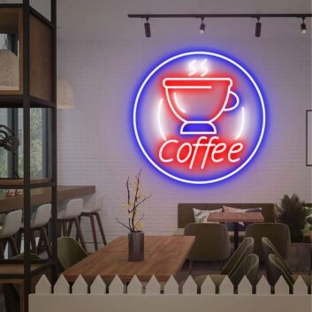 Brighten Your Cafe, Home, or Office Space with the Coffee Shop Led Neon Sign Wall Decor Decorative Cafe Sign.