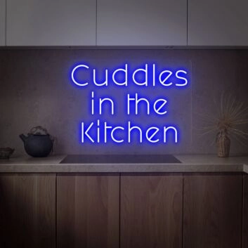 Add a Warm Glow to Your Culinary Space and Celebrations with Cuddles In The Kitchen Neon Sign Kitchen Decoration.