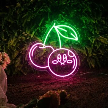 Brighten Your Space with Cute Cherry LED Neon Sign for Bedroom, Party, and Home Decor Delight.