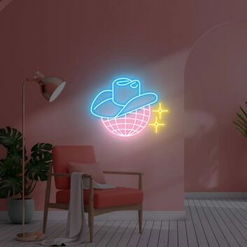 Revamp Your Space with Disco Ball Led Neon Sign - The Perfect Touch for Home Decor, Office Vibes, Store Ambiance, Bars, and Wedding Celebrations.