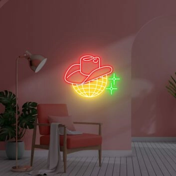 Revamp Your Space with Disco Ball Led Neon Sign - The Perfect Touch for Home Decor, Office Vibes, Store Ambiance, Bars, and Wedding Celebrations.