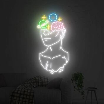 Elevate Your Space: Galaxy Brain Led Neon Sign Wall Art for a Vibrant Touch in Home Decor, Office Vibes, and Memorable Weddings &amp; Parties.