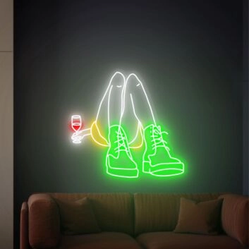 Brighten Up Your Space: Girl With Wine Led Neon Sign for Chic Home Decor, Vibrant Bars, and Memorable Wedding Celebrations.