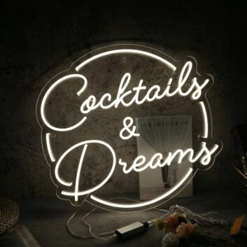 Customize Cocktails &amp; Dreams Neon Sign (Style 2)