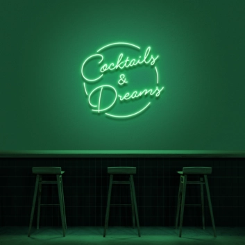 Customize Cocktails &amp; Dreams Neon Sign (Style 2)