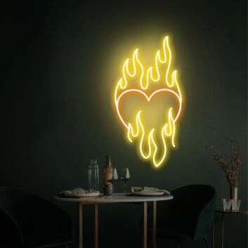 Brighten Your Special Moments: Heart Fire Led Light for Bedroom Elegance, Porch Charm, and Memorable Birthday Gifts.