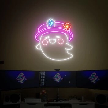 Brighten Your Gaming Oasis and Anime Gatherings with Hu Tao Anime LED Neon Sign - The Ultimate Addition to Home Decor, Office, and Party Settings