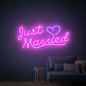 Elevate Your Wedding and Home Ambiance with the Just Married LED Neon Sign for Romantic Celebrations and Cozy Decor.