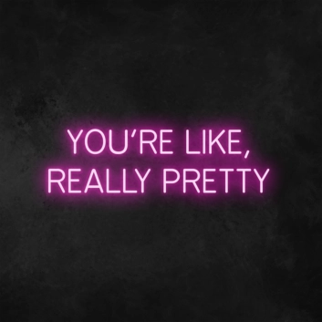 &#39;You&#39;re Like, Really Pretty&#39; Neon Sign