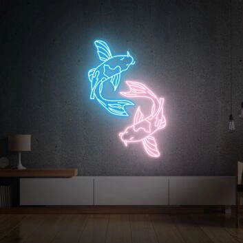 Brighten Your Space: Perfect for Home Decor, Offices, and Bars - Koi Fish Japanese Lover Gift Led Neon Sign Wall Decor