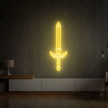 Brighten Up Your Space: Master Sword Led Neon Sign Wall Decor for Game Rooms, Home Bars, and Geek Weddings.