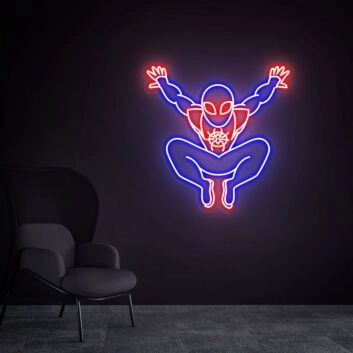 Brighten Your Child&#039;s Room or Superhero-Themed Parties with Miles Morales Spiderman Led Neon Sign Wall Art Superhero Decor.