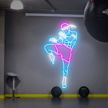 Brighten Up Your Boxing Gym, Man Cave, or Sports Bar with the Muay Thai Art Led Neon Sign Wall Art – The Perfect Decor Gift
