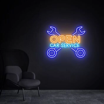 Rev up Your Garage, Bar, or Man Cave with the Open Led Neon Sign Car Service Led Neon Sign